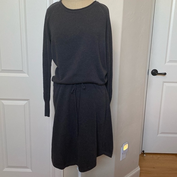 Prana Dresses & Skirts - prAna  Women Sweater Dress knit Charcoal Fall Cotton Sz Medium activewear warm